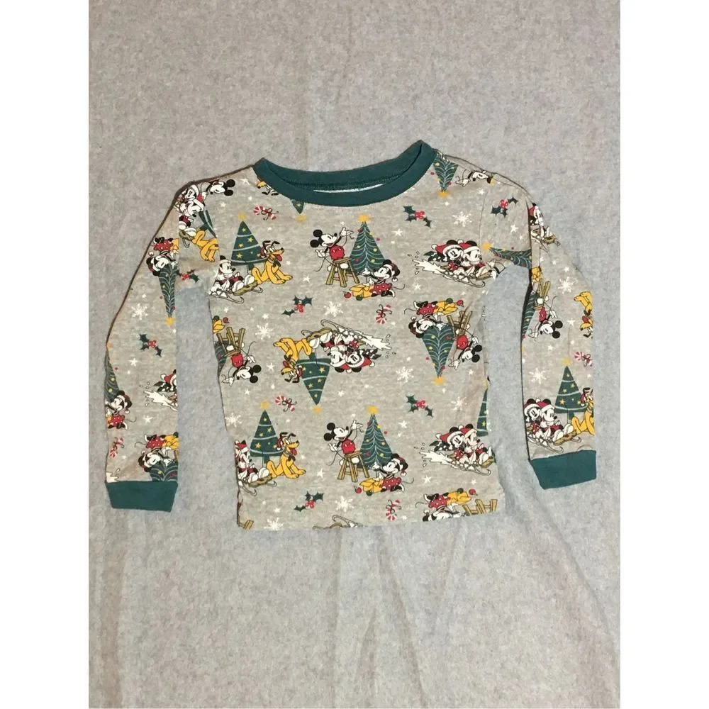 Toddlers Disney Shirt Size 5T Christmas Holidays Cute Pajamas Kids Mickey Mouse